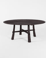 Maui Round Dining Table 1.8m, front view, teak timber
