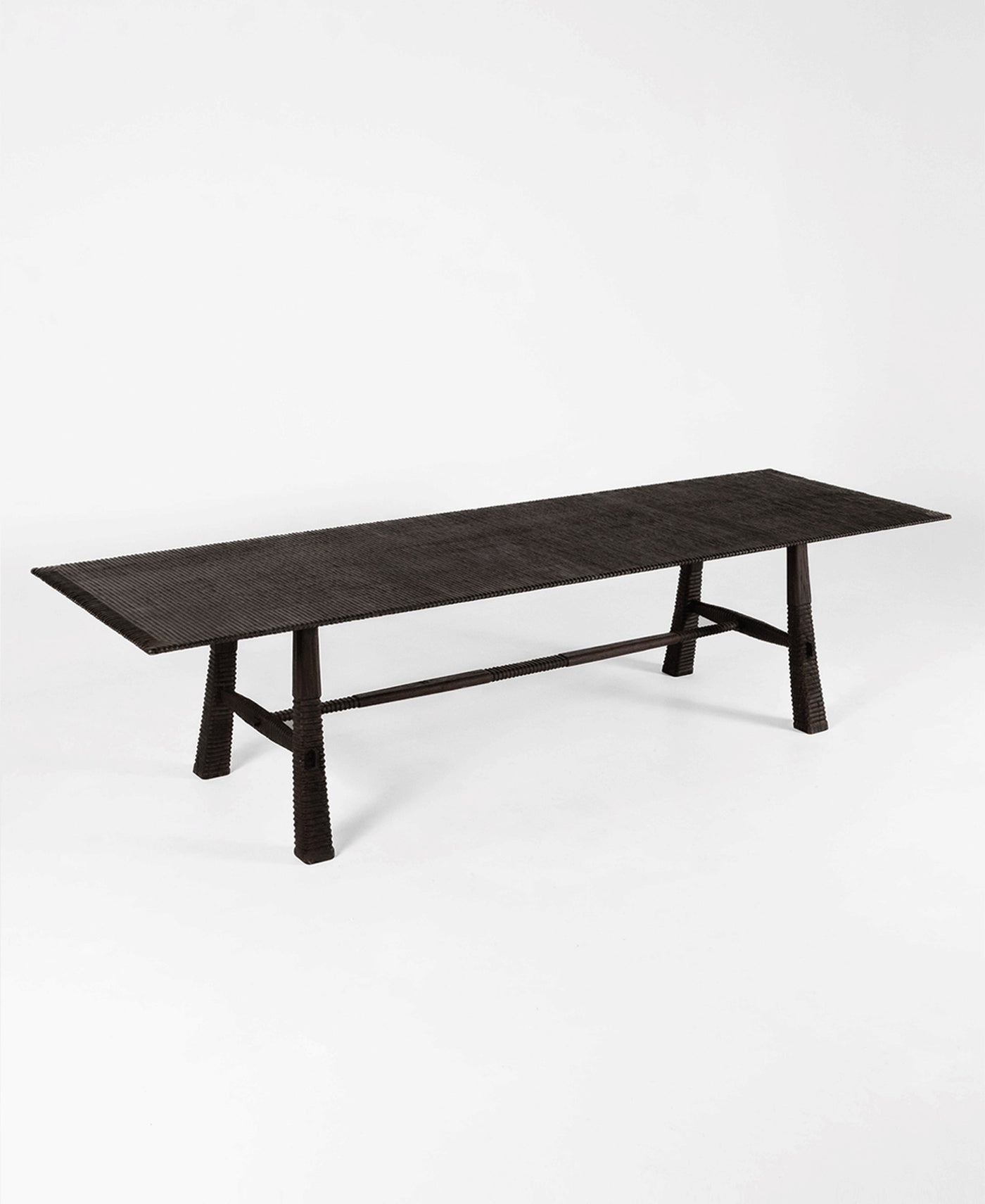 Maui Dining Table, 45-degree angle view, teak timber