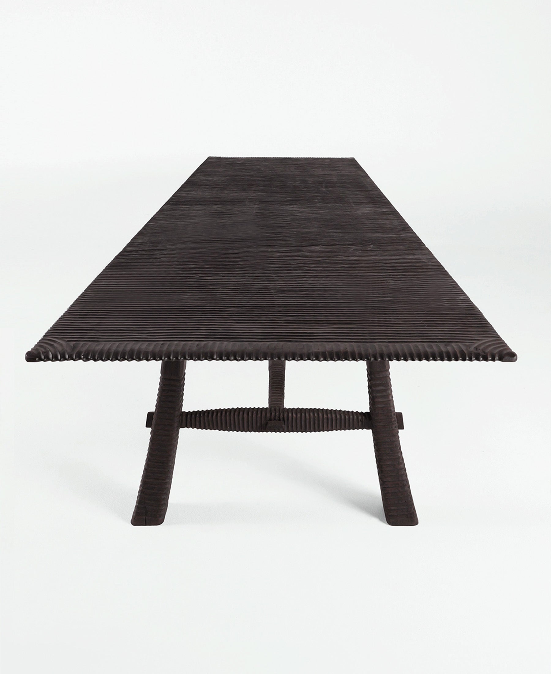 Maui Dining Table, full-length front view, teak timber