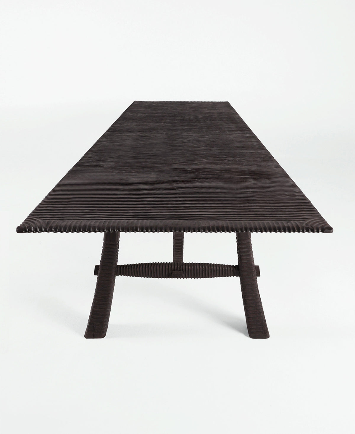 Maui Dining Table, full-length front view, teak timber