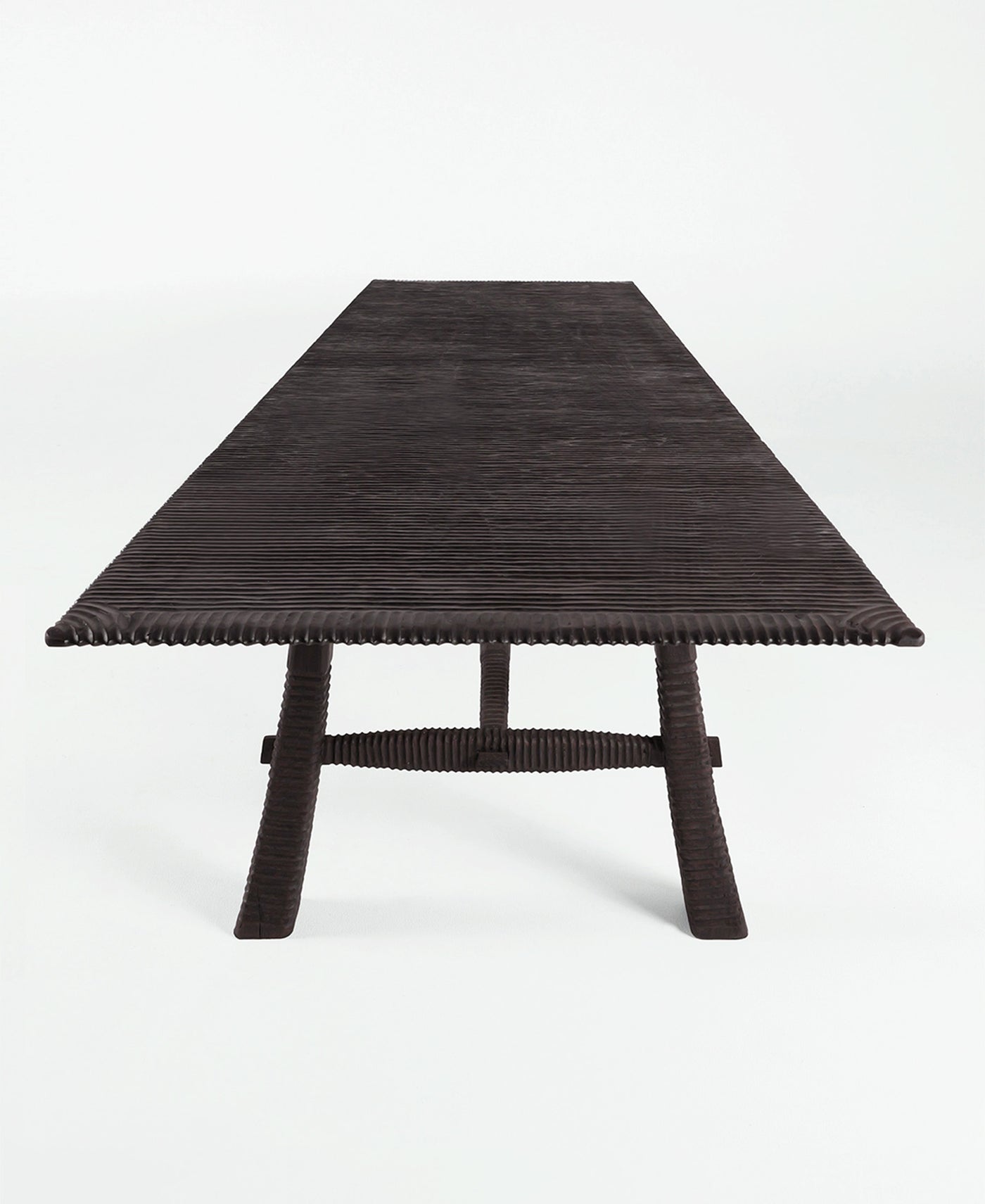 Maui Dining Table, full-length front view, teak timber