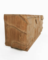 Morpheus Buffet Natural, studio angle view three, natural teak