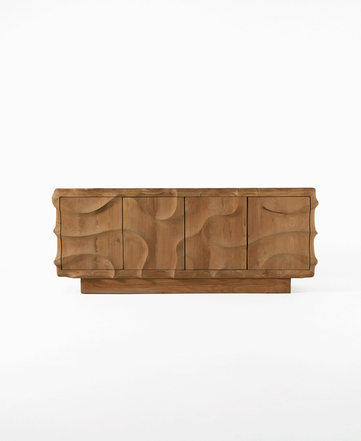 Morpheus Buffet Natural, studio angle view five, natural teak