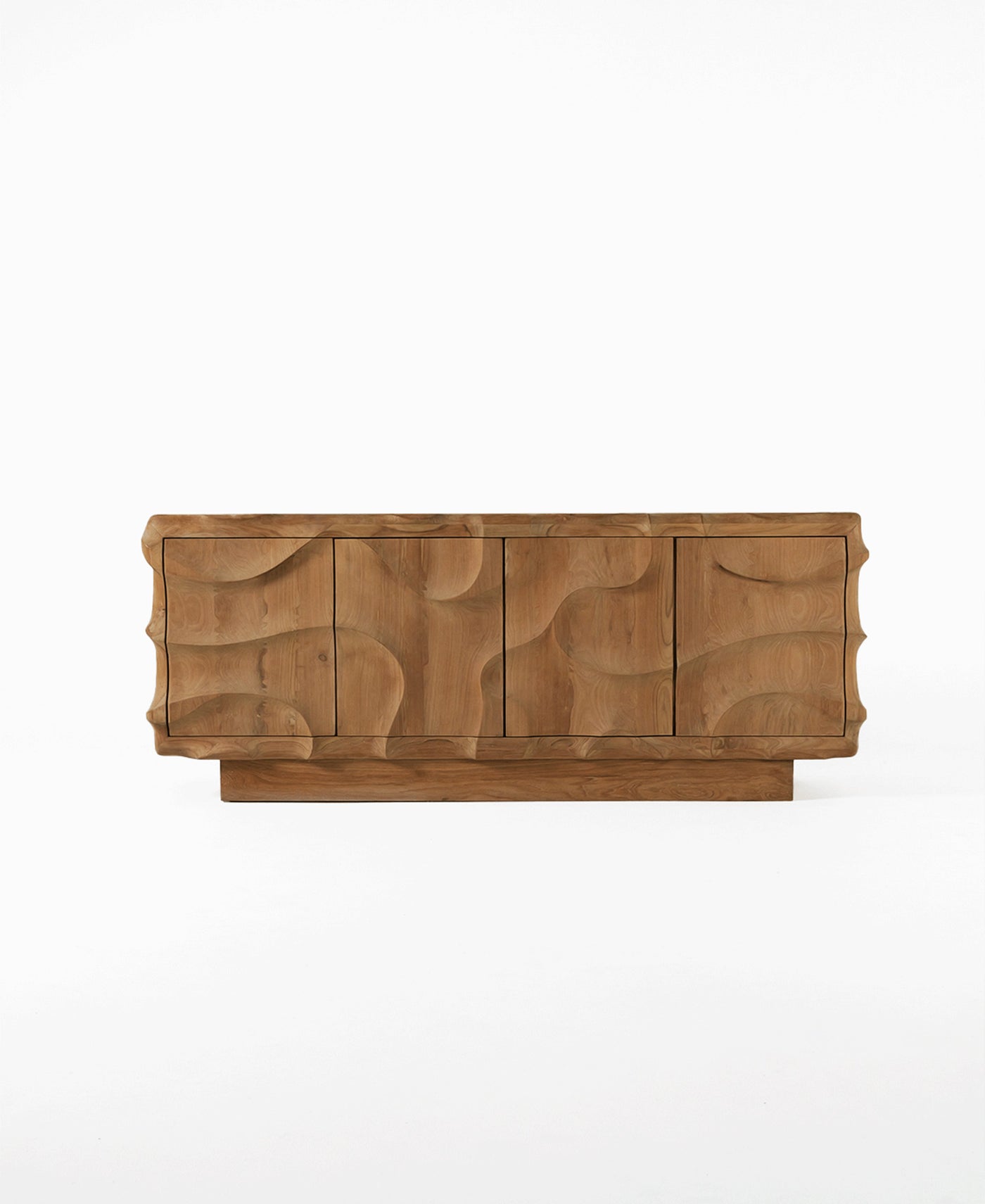 Morpheus Buffet Natural, studio angle view five, natural teak