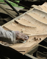 Morpheus Buffet Natural, studio angled view, natural teak