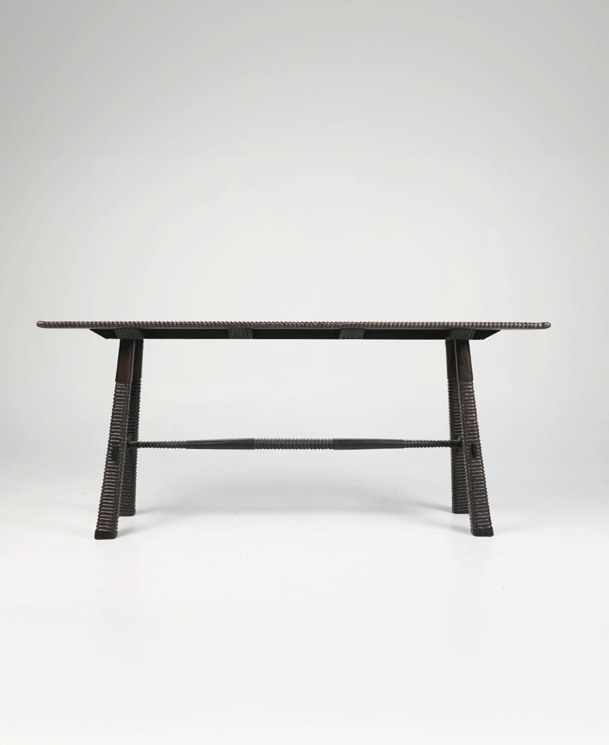 Maui Console, angled studio view, teak timber console table