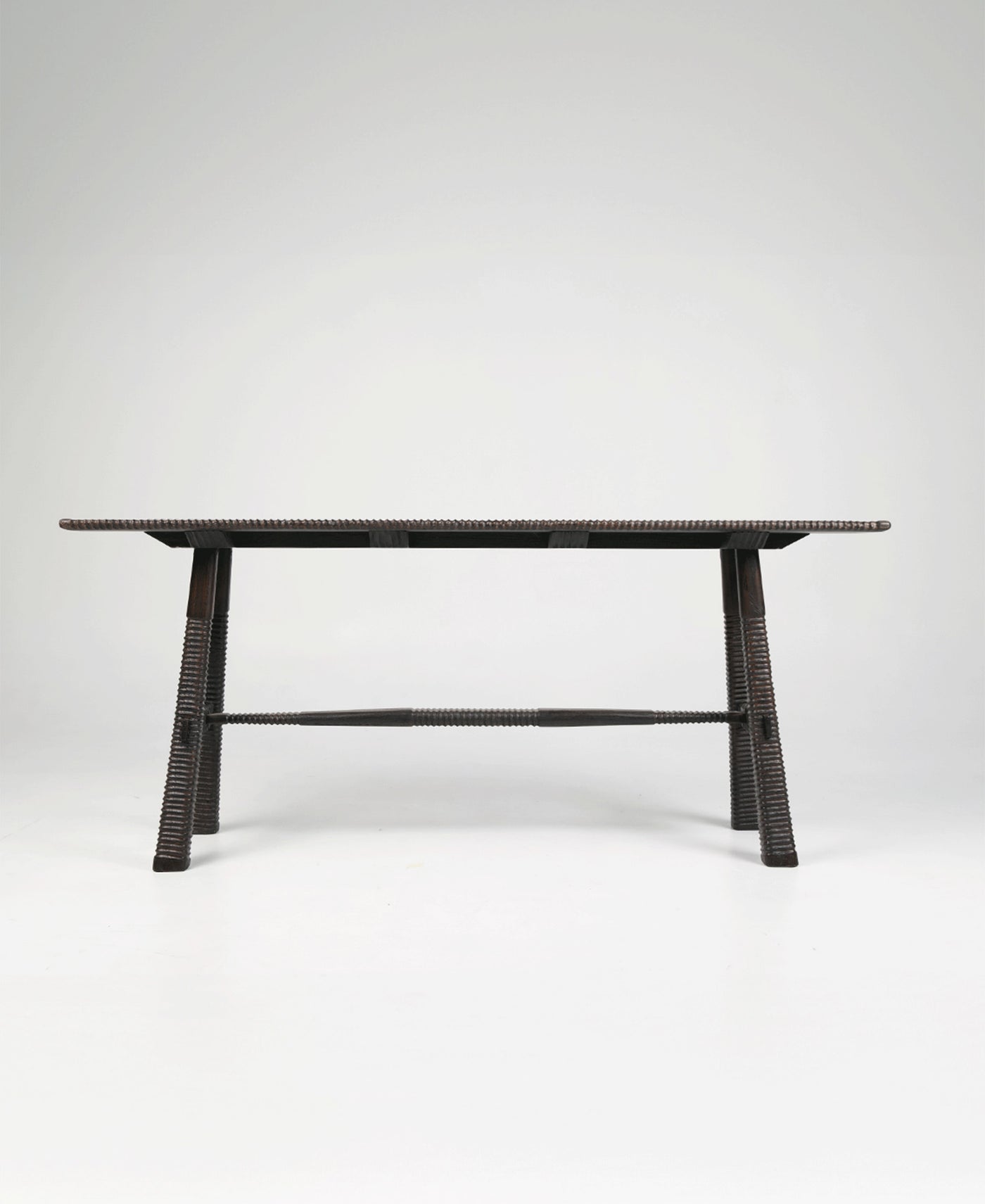 Maui Console, angled studio view, teak timber console table