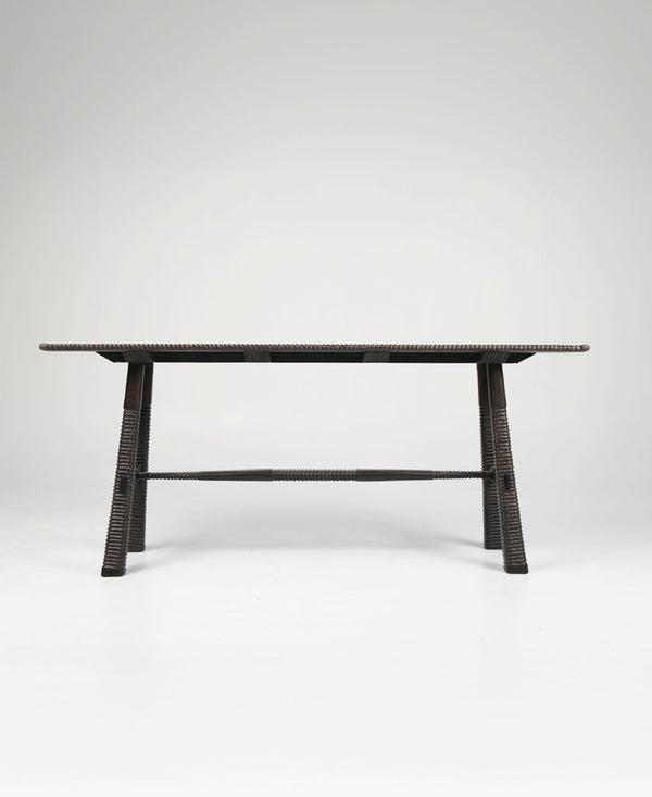 Maui Console, angled studio view, teak timber console table