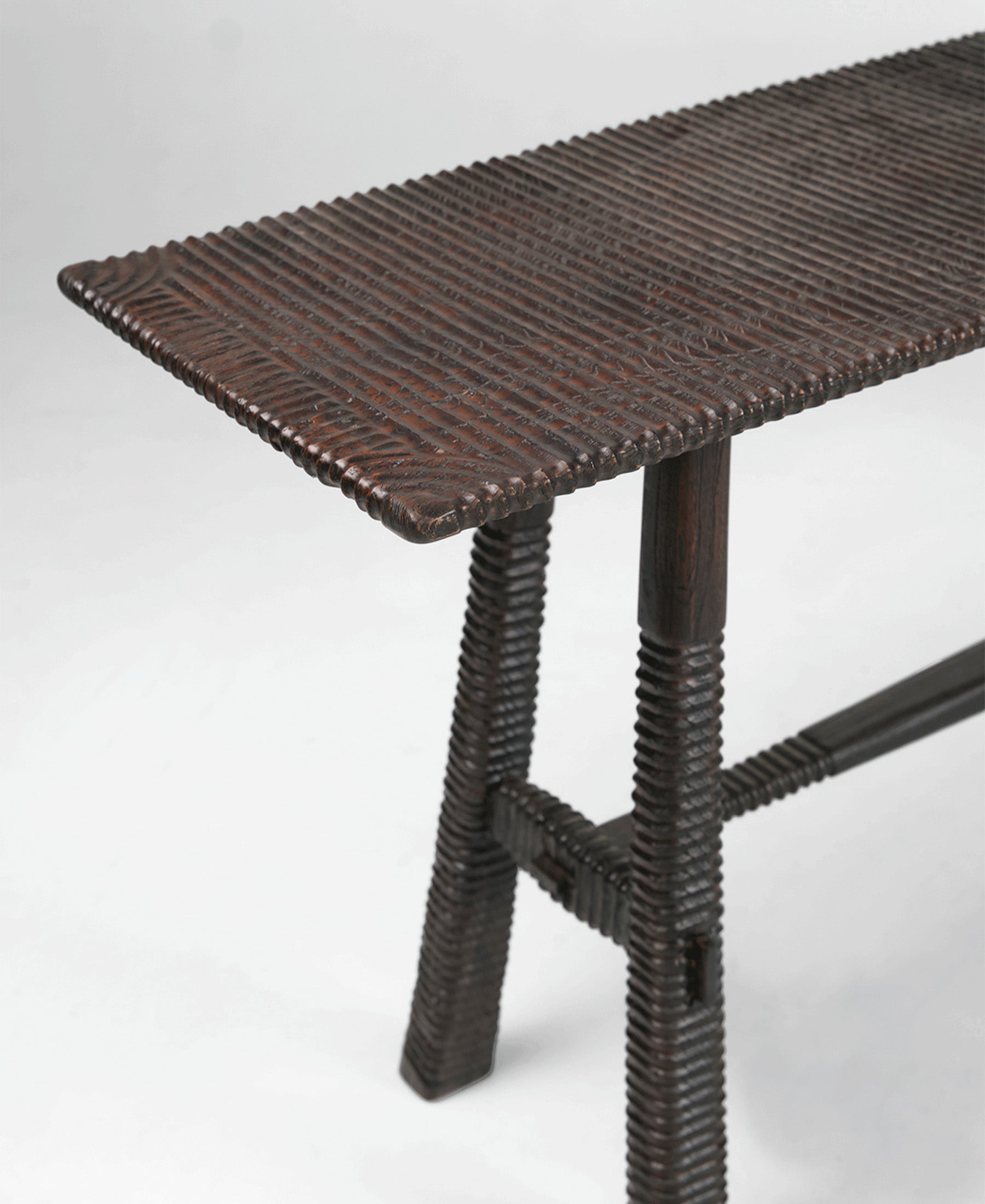 Maui Console, front view, teak timber console table