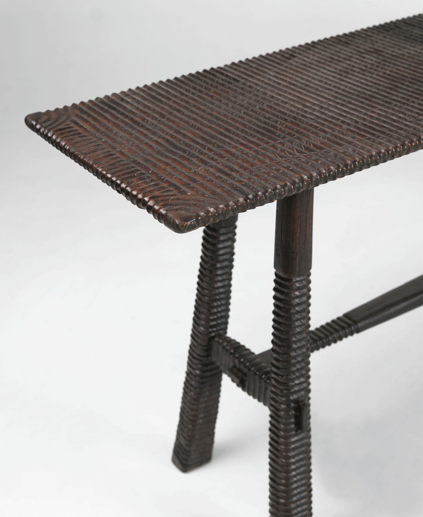 Maui Console, front view, teak timber console table