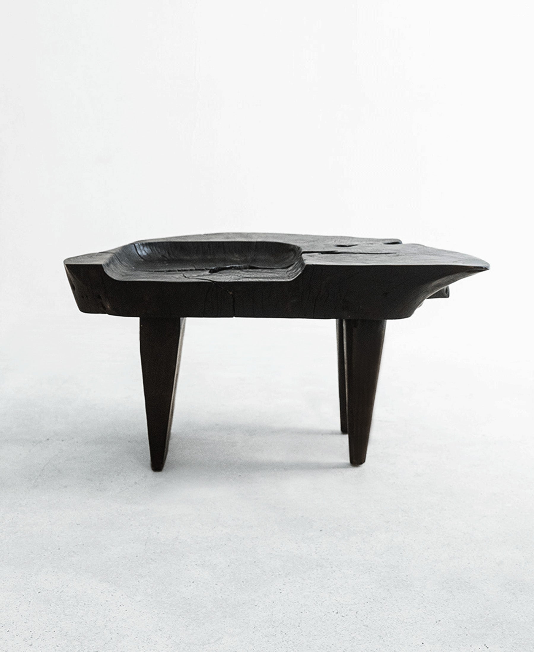 Trunk Seat, front product view, carved timber seat